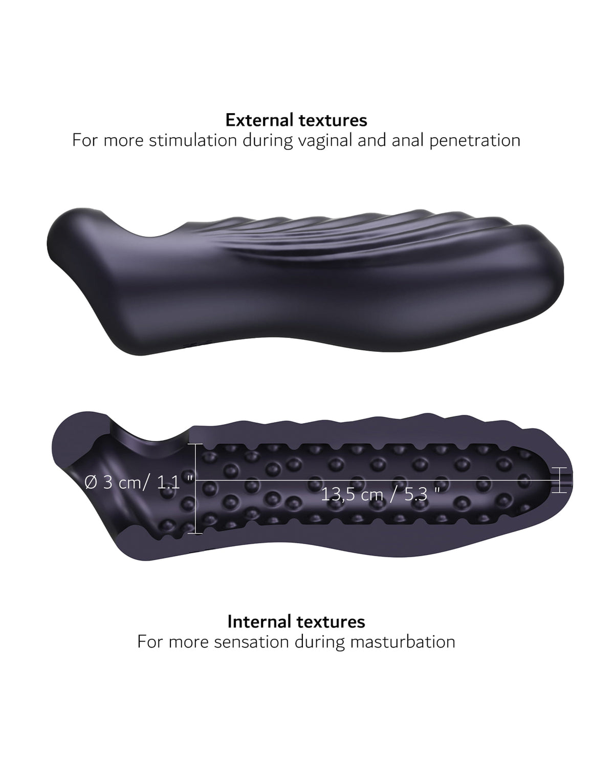 Manwan RYZER MAX 2-in-1 Penis Sleeve & Stroker – Black Plum – view 2