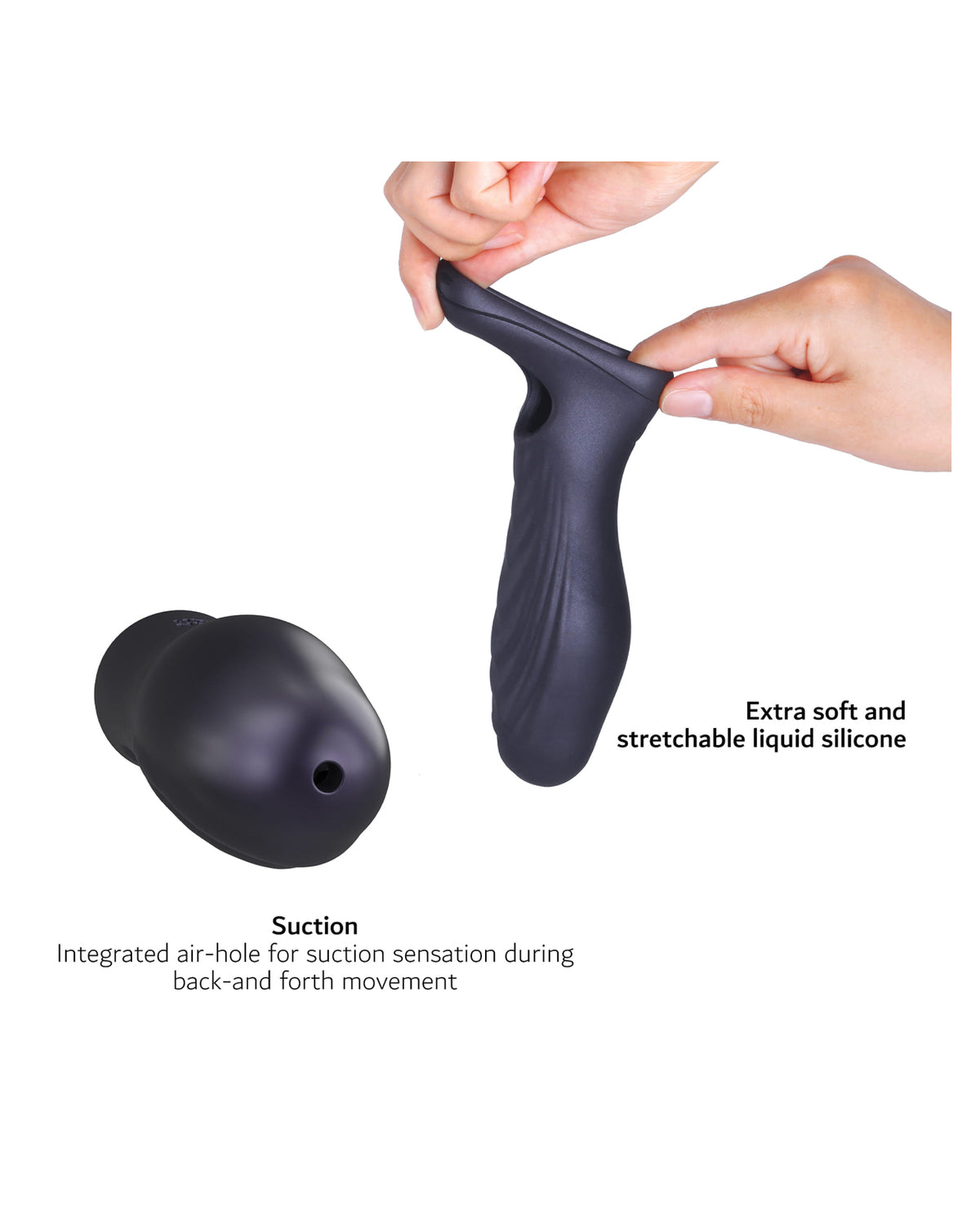 Manwan RYZER MAX 2-in-1 Penis Sleeve & Stroker – Black Plum – view 3