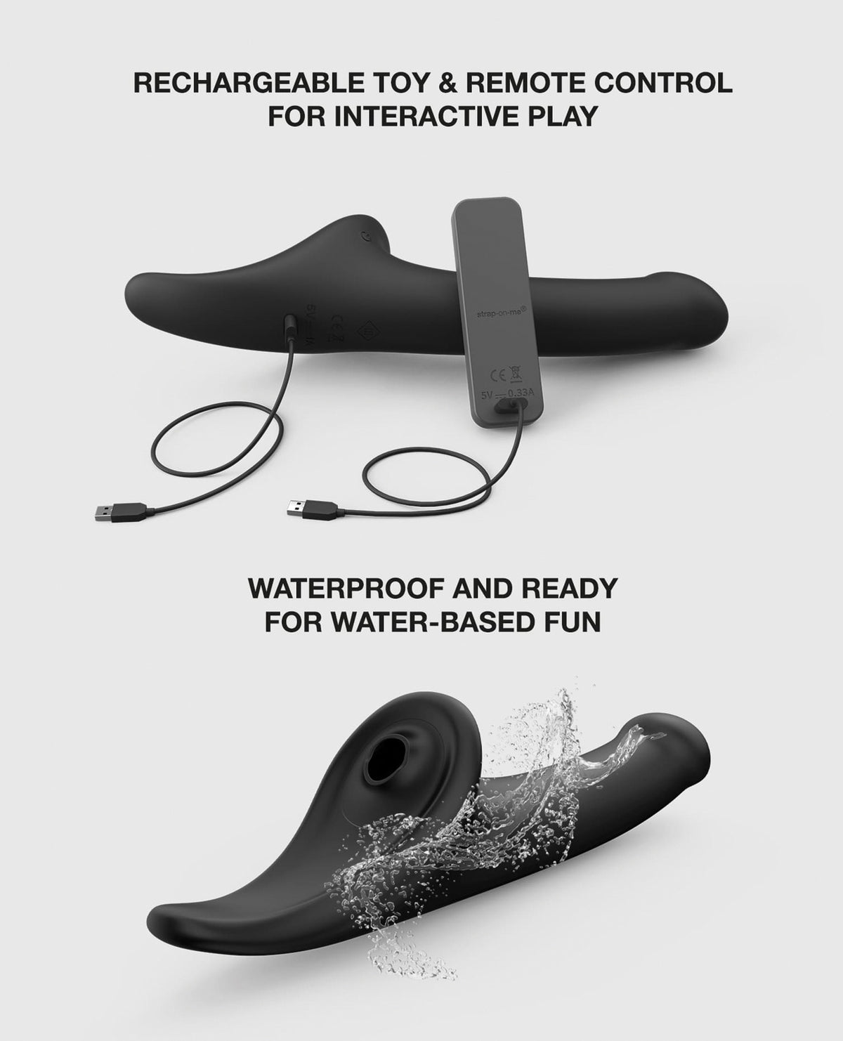 Strap-On-Me Multi Orgasm Vibrating Dildo – Black, Medium – view 5