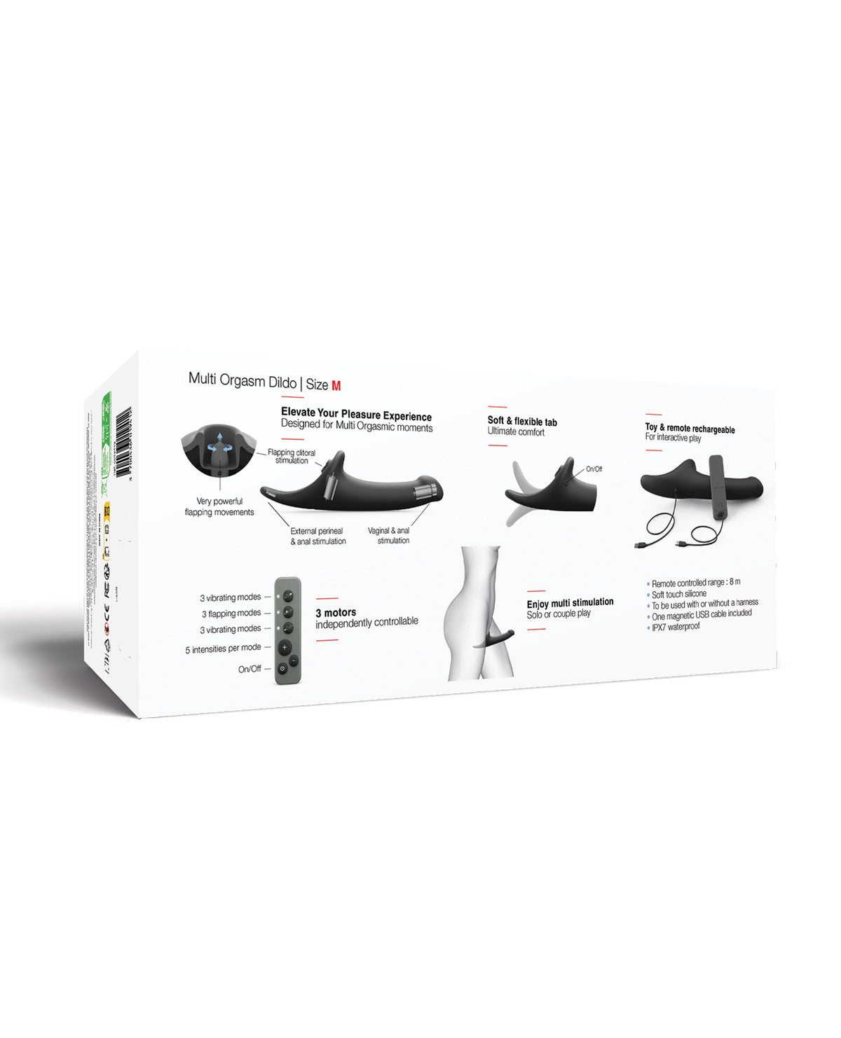 Strap-On-Me Multi Orgasm Vibrating Dildo – Black, Medium – view 7