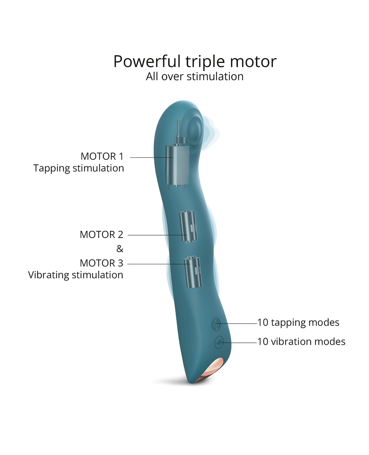 Love to Love Swap Tapping Vibrator – Teal Me – view 3