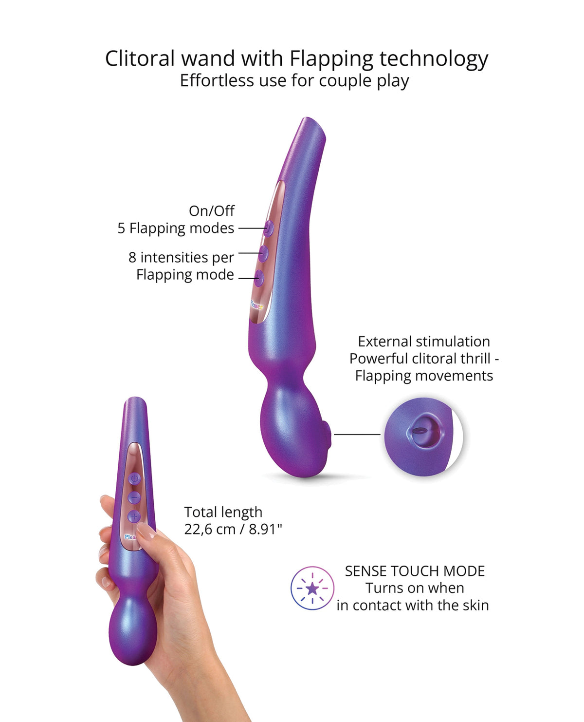 Love to Love Pleaser Flapping Head Wand – Iridescent Night – view 3
