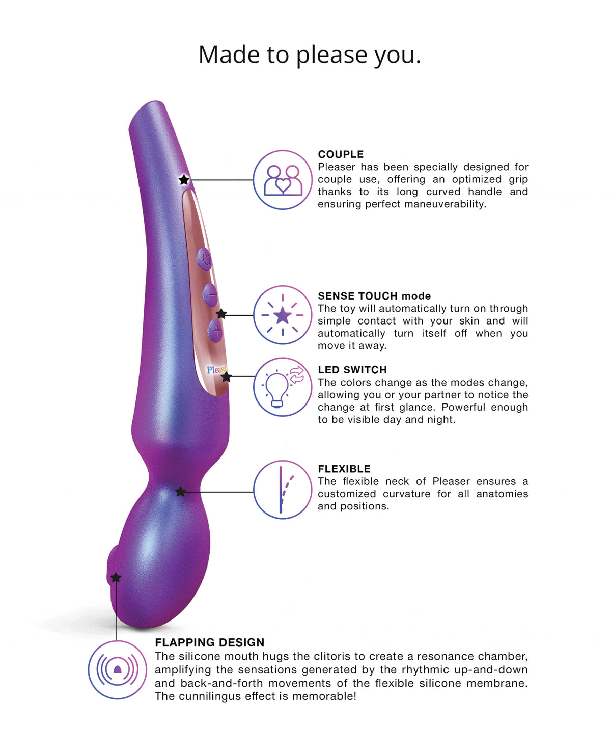 Love to Love Pleaser Flapping Head Wand – Iridescent Night – view 4