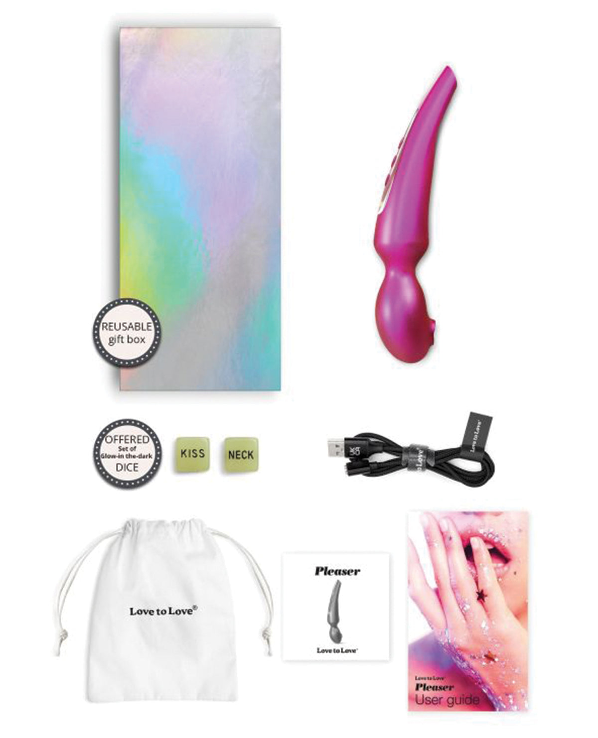 Love to Love Pleaser Flapping Head Wand – Iridescent Berry – view 3
