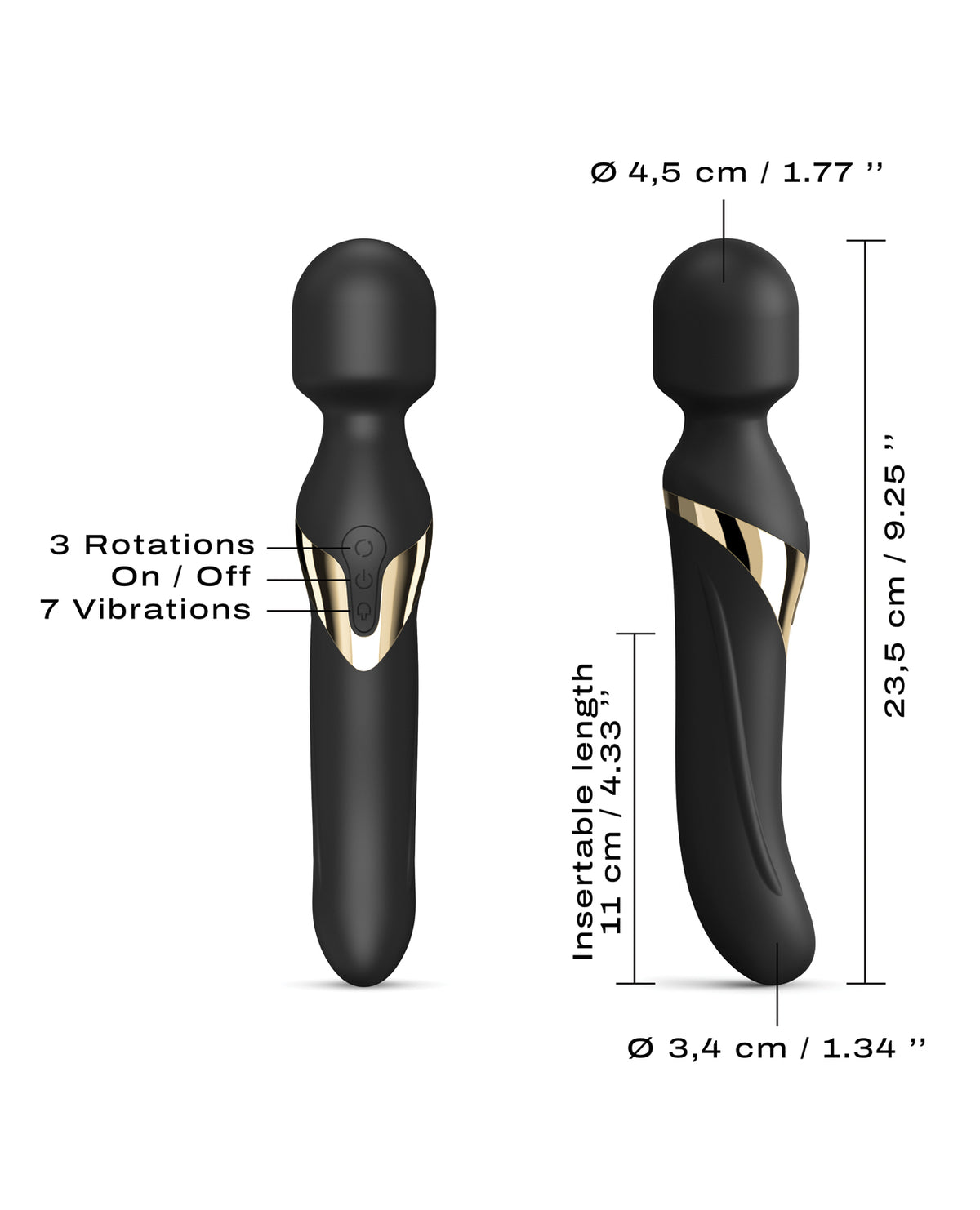 Dorcel Dual Orgasms Wand – Black/Gold – view 4