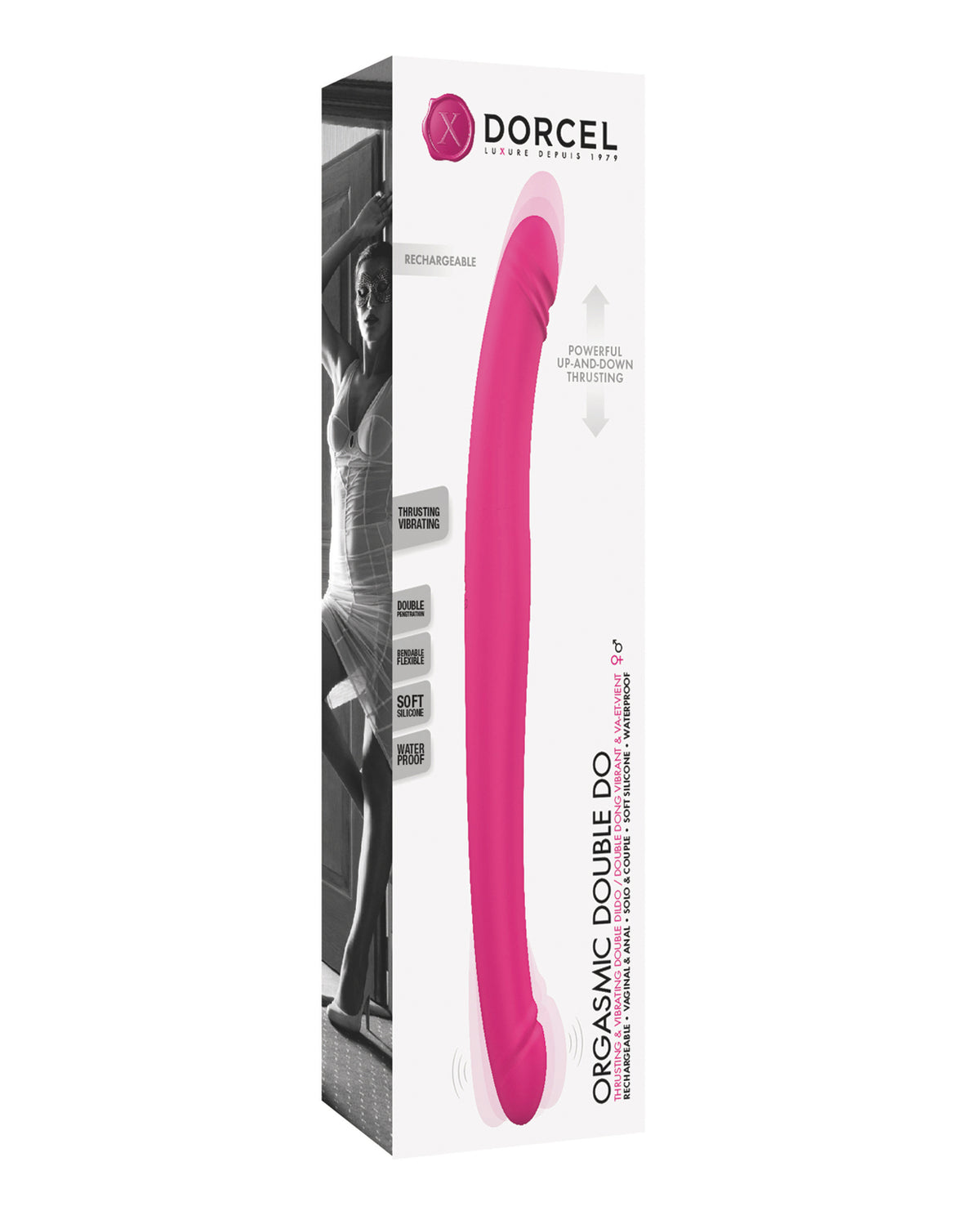 Dorcel Orgasmic Double Do Thrusting & Vibrating Double Dildo – Pink