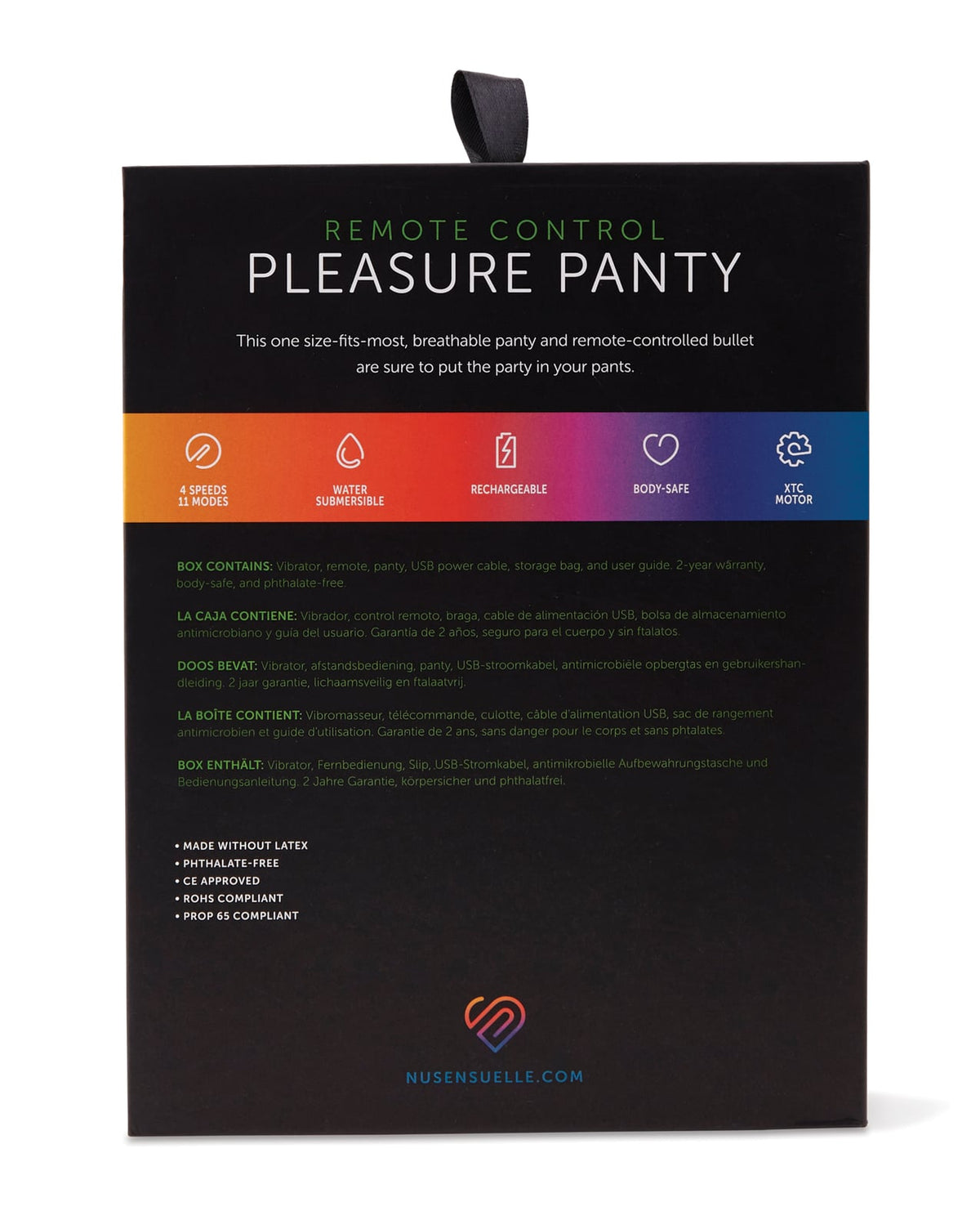 Nu Sensuelle Pleasure Panty with Remote Control Bullet – Black – view 5