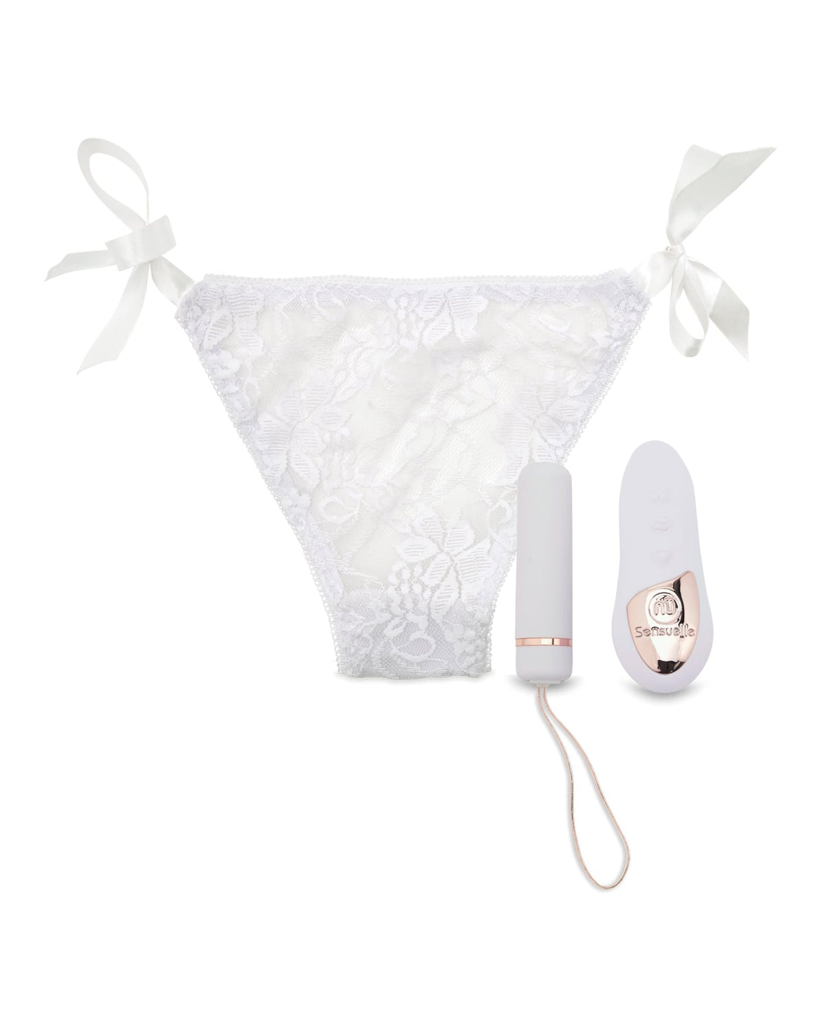 Nu Sensuelle Pleasure Panty with Remote Control Bullet – White – view 2