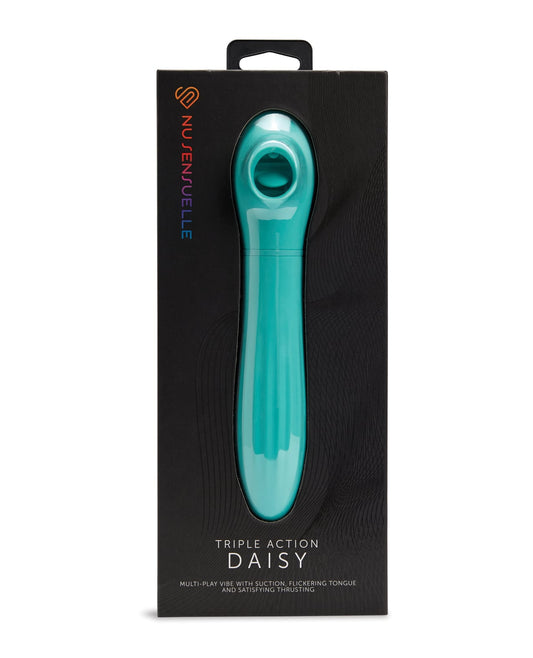 Nu Sensuelle Daisy Triple-Action Thrusting Vibrator – Neon Blue