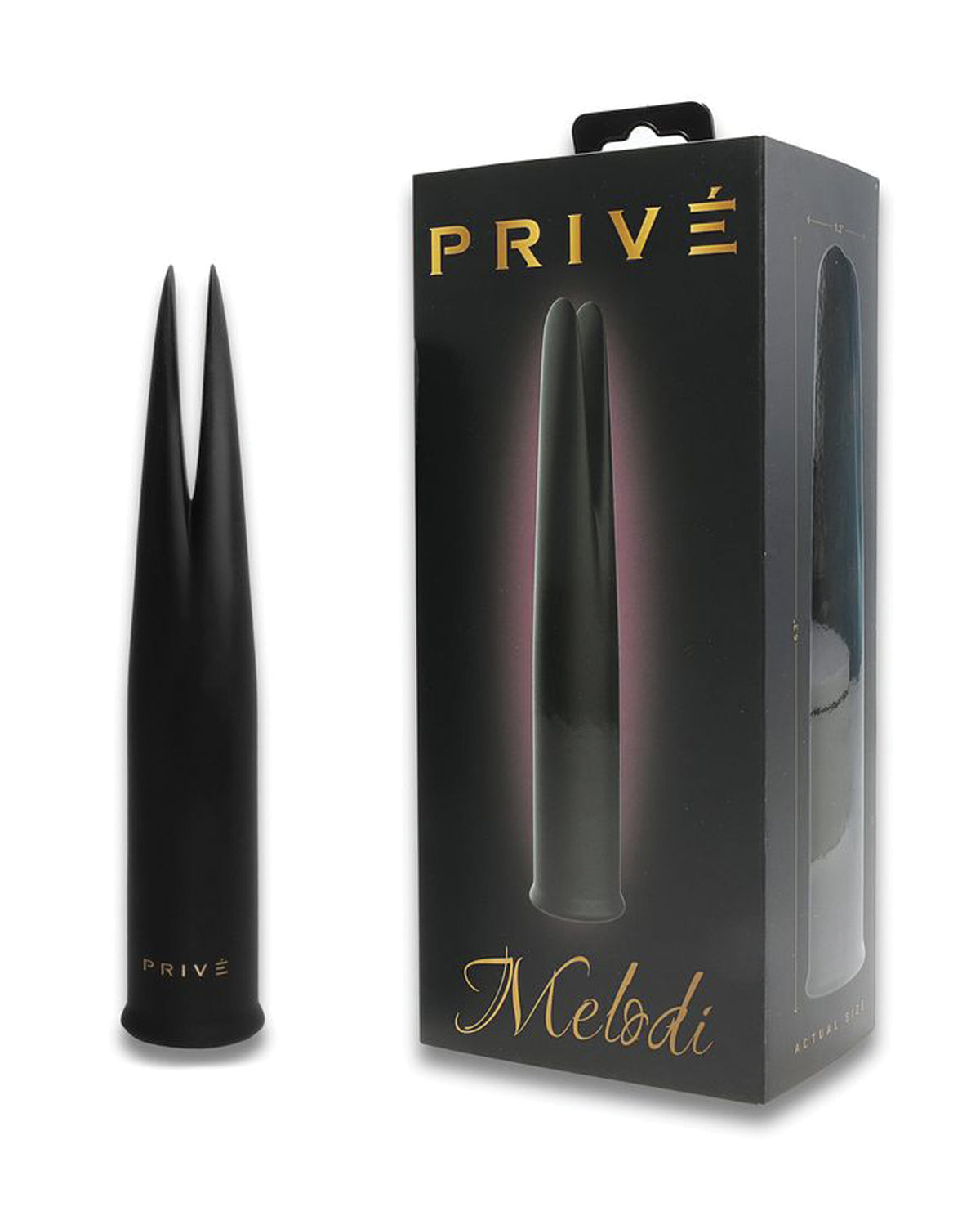 Privé Melodi Double-Tongue Clitoral Vibrator – Black – view 2