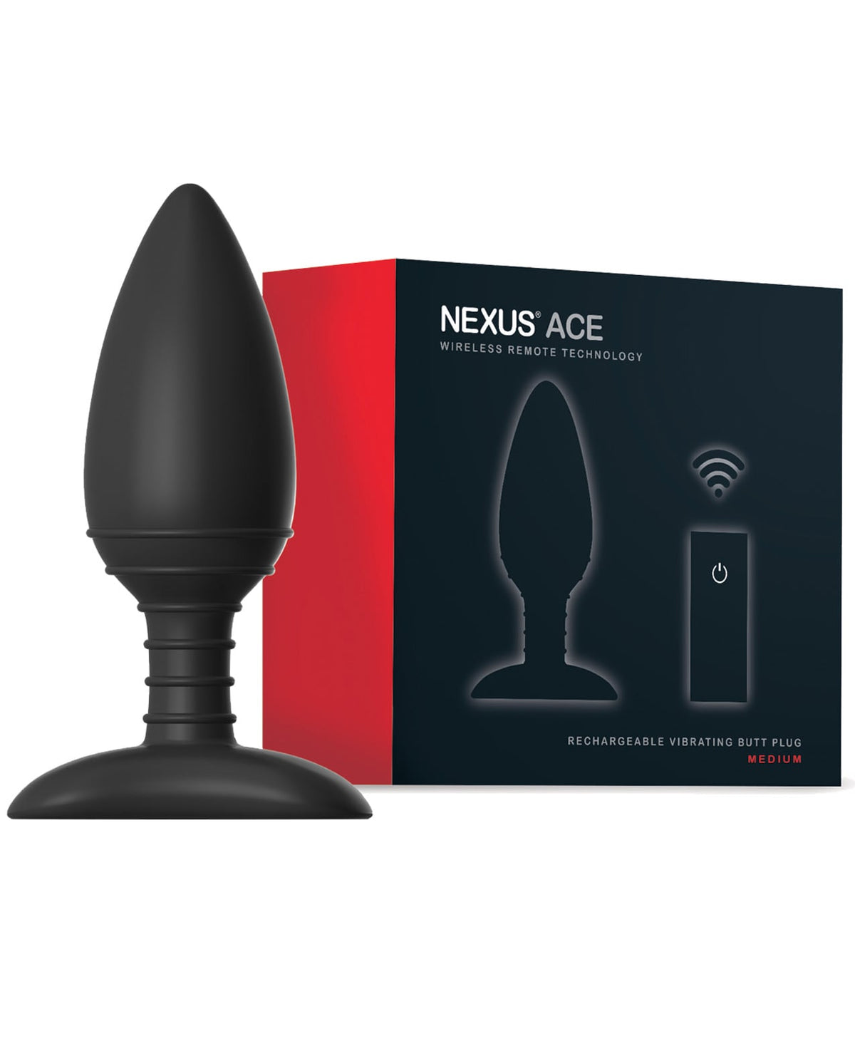 Nexus Ace Remote Control Vibrating Plug – Black – Medium
