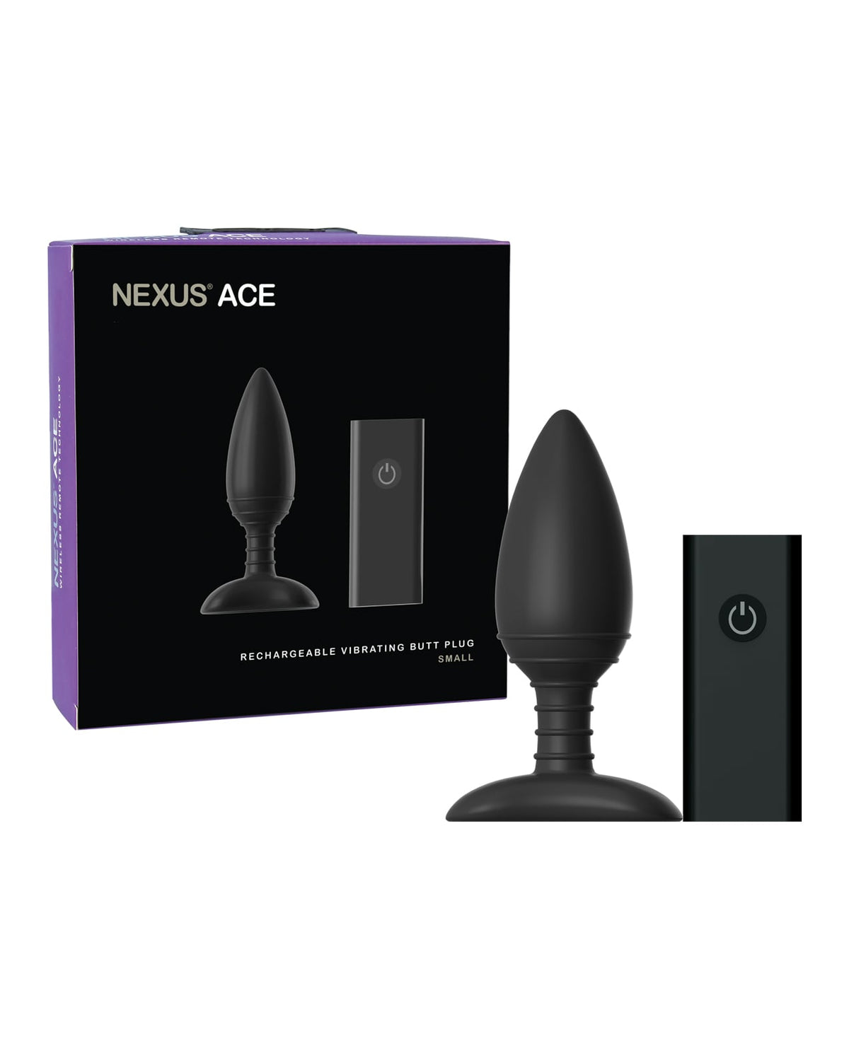 Nexus Ace Remote Control Vibrating Plug – Black – Small