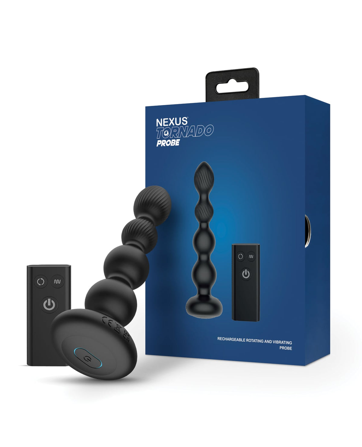 Nexus Tornado Probe Rotating & Vibrating Anal Beads – Black
