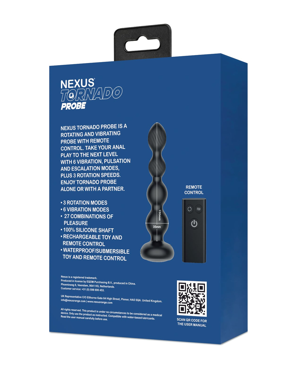 Nexus Tornado Probe Rotating & Vibrating Anal Beads – Black – view 6