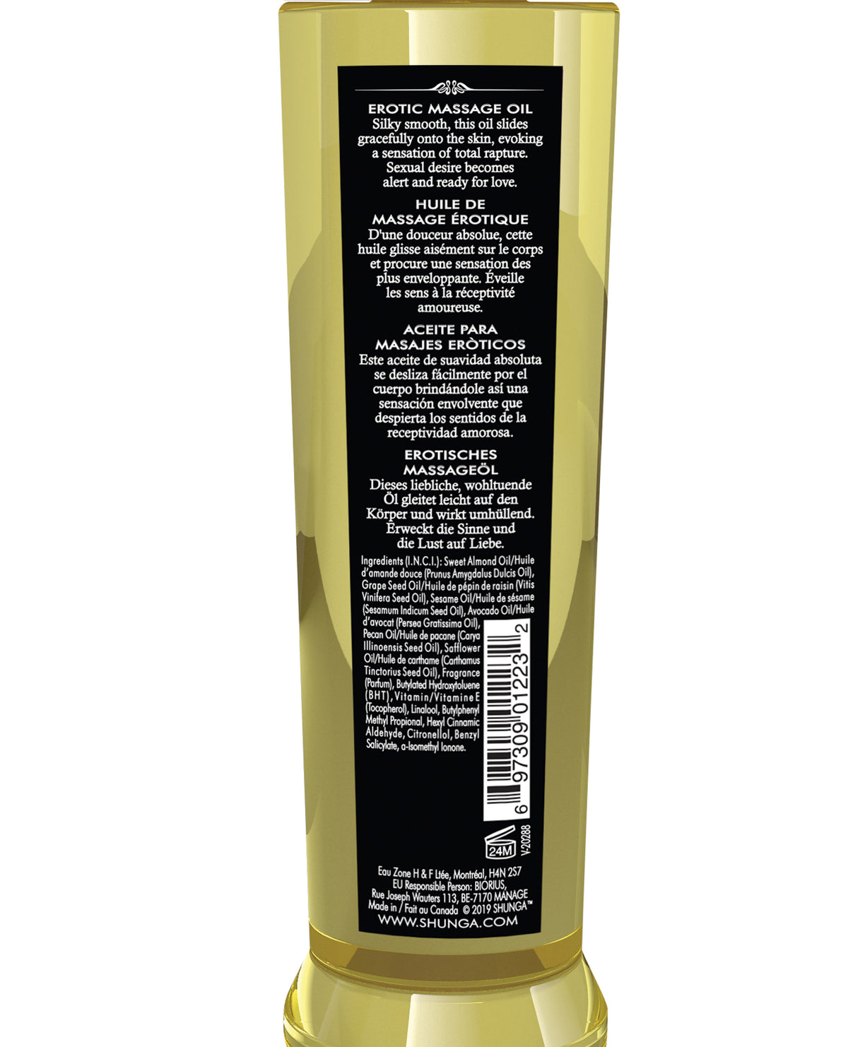 Shunga Erotic Massage Oil – 8 oz – Sweet Lotus – view 2