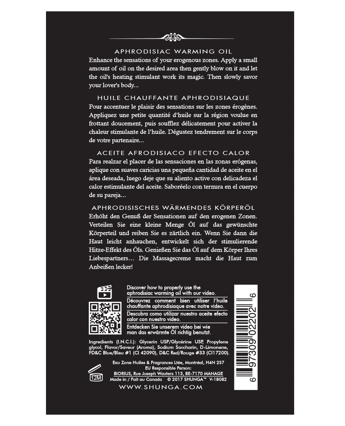 Shunga Kissable Warming Oil – 3.5 oz – Exotic Fruits – view 2