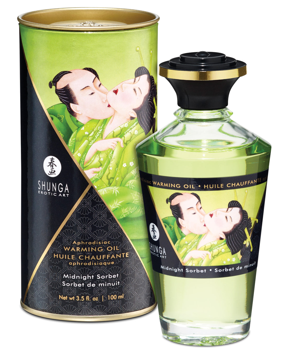 Shunga Kissable Warming Oil – 3.5 oz – Midnight Sorbet