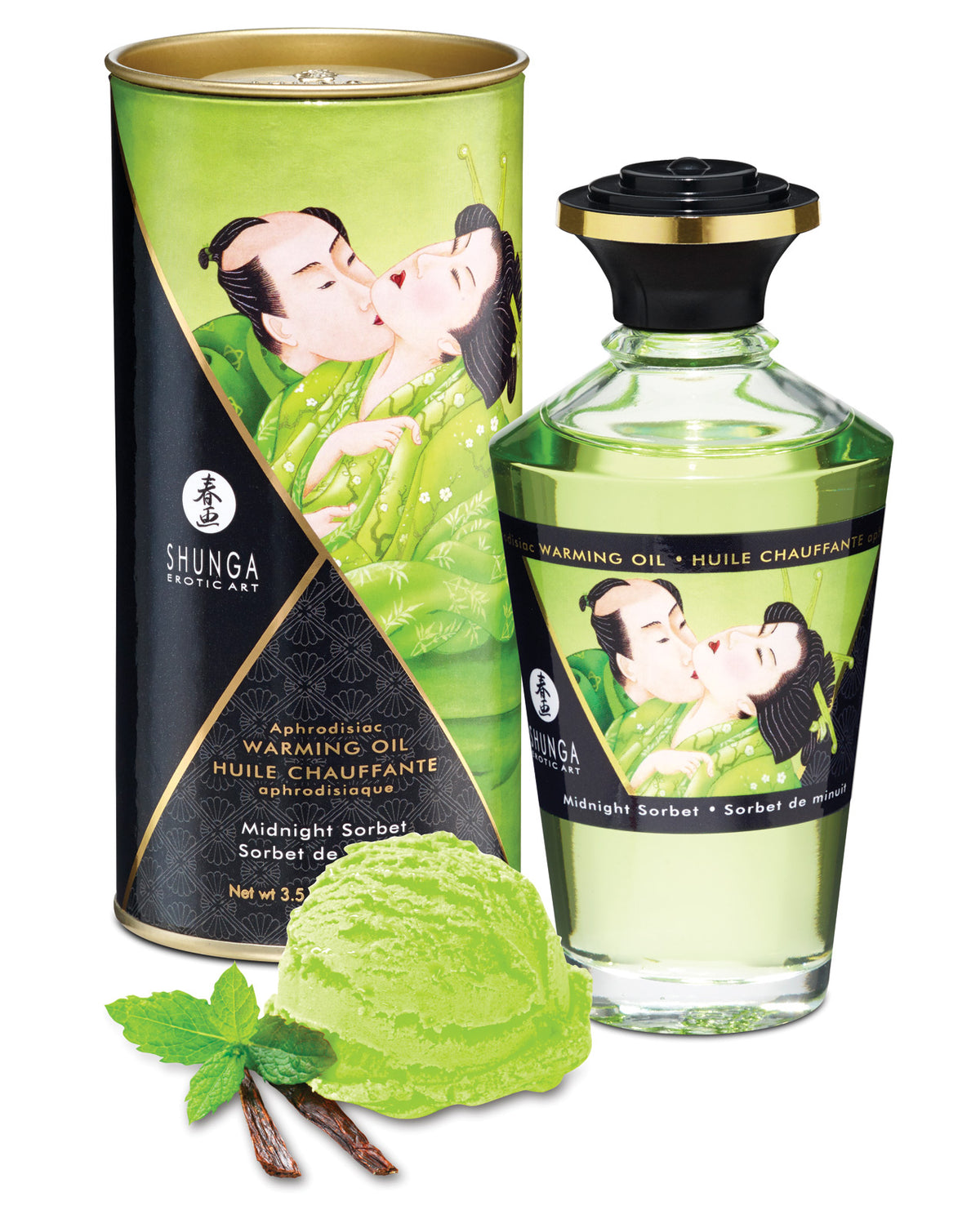 Shunga Kissable Warming Oil – 3.5 oz – Midnight Sorbet – view 2