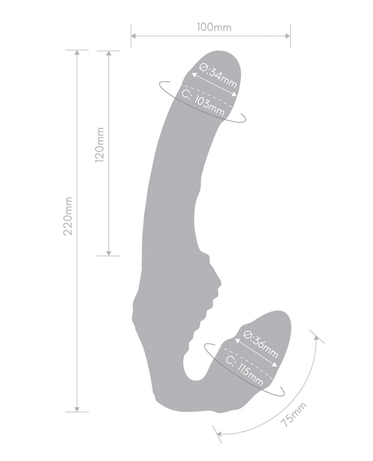 Together Strapless Remote Control Strap-On Vibrator – view 6