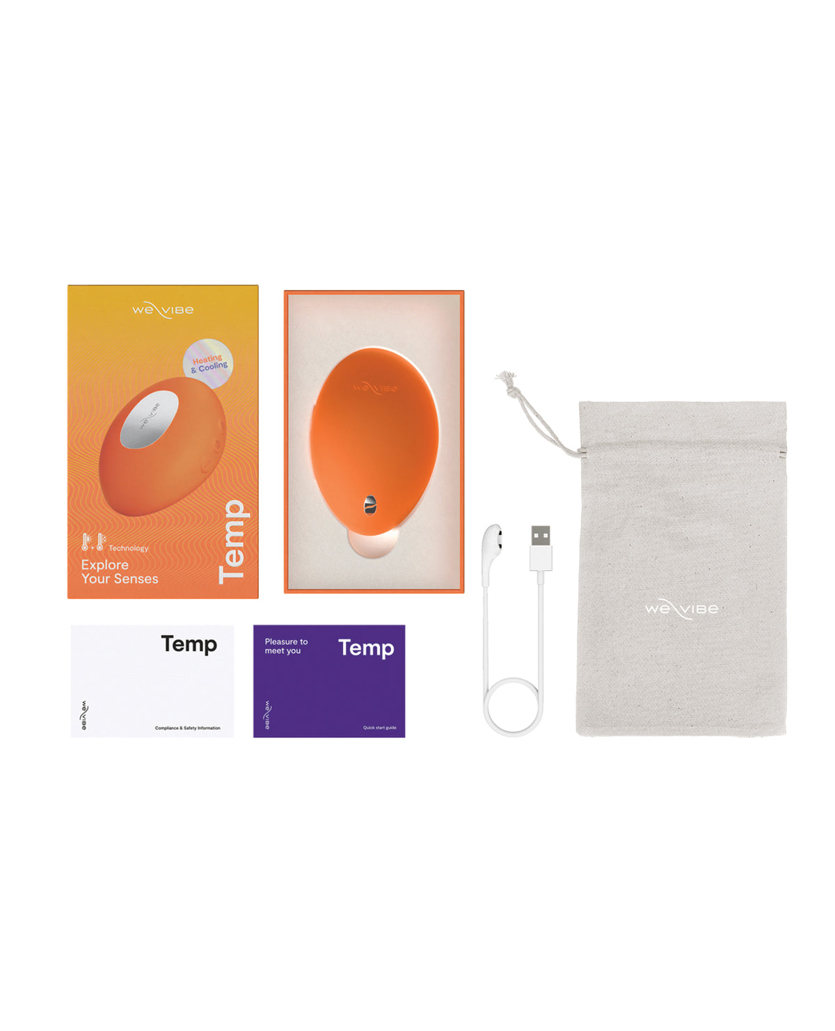 We-Vibe Temp Heating & Cooling Vibrator – Tangerine – view 6