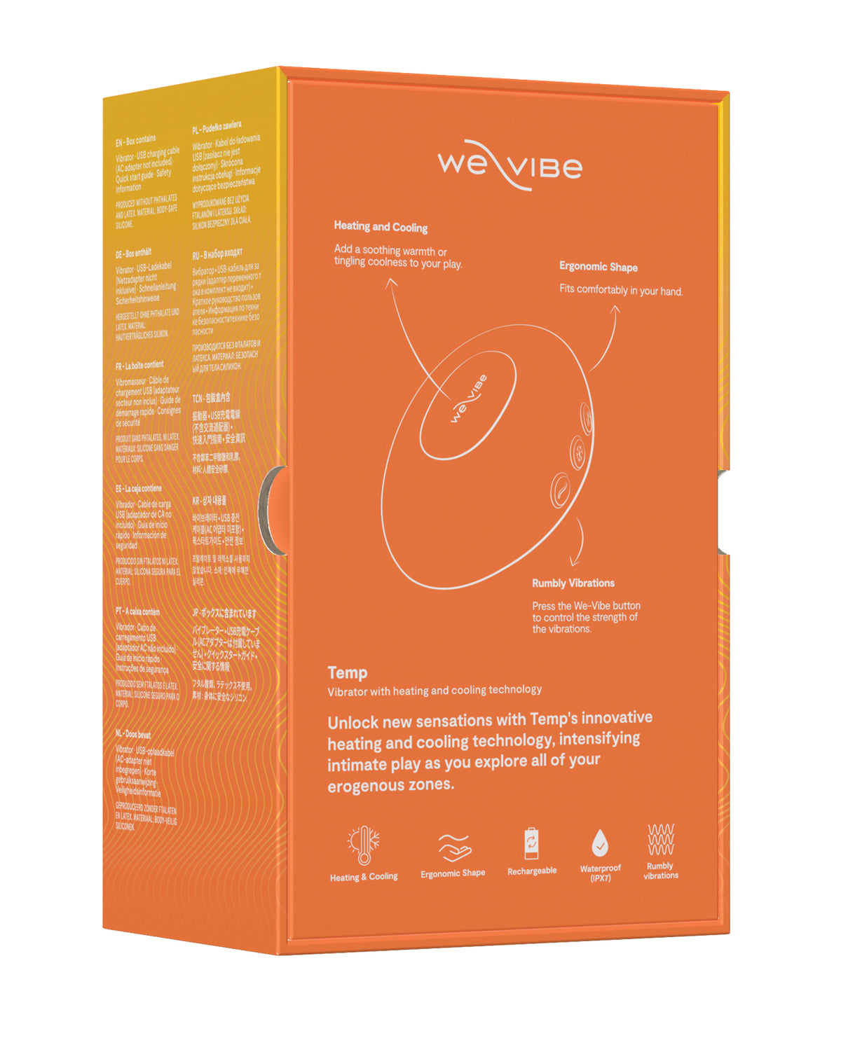 We-Vibe Temp Heating & Cooling Vibrator – Tangerine – view 7