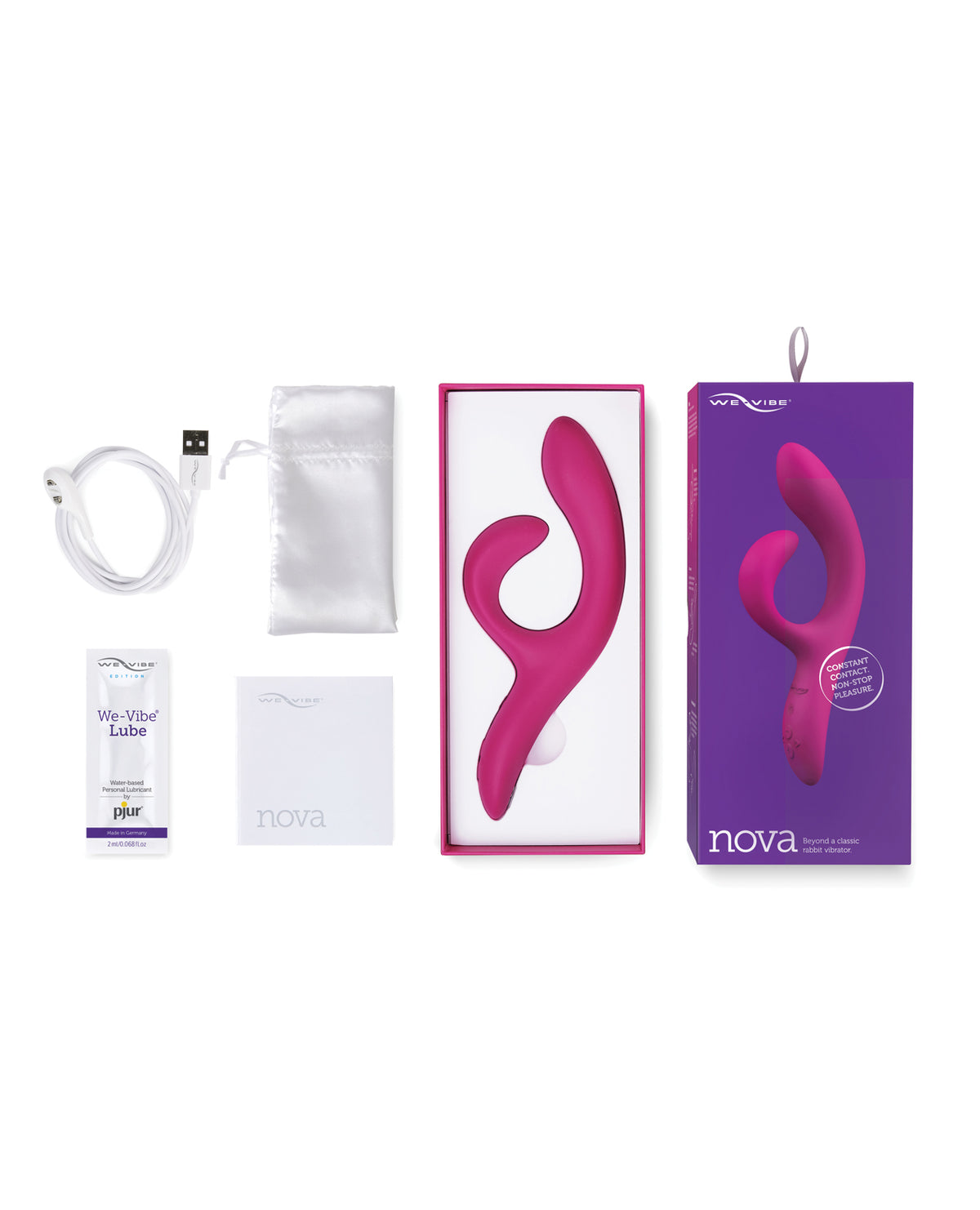 We-Vibe Nova 2 Flexible Rabbit Vibrator – Fuchsia – view 5