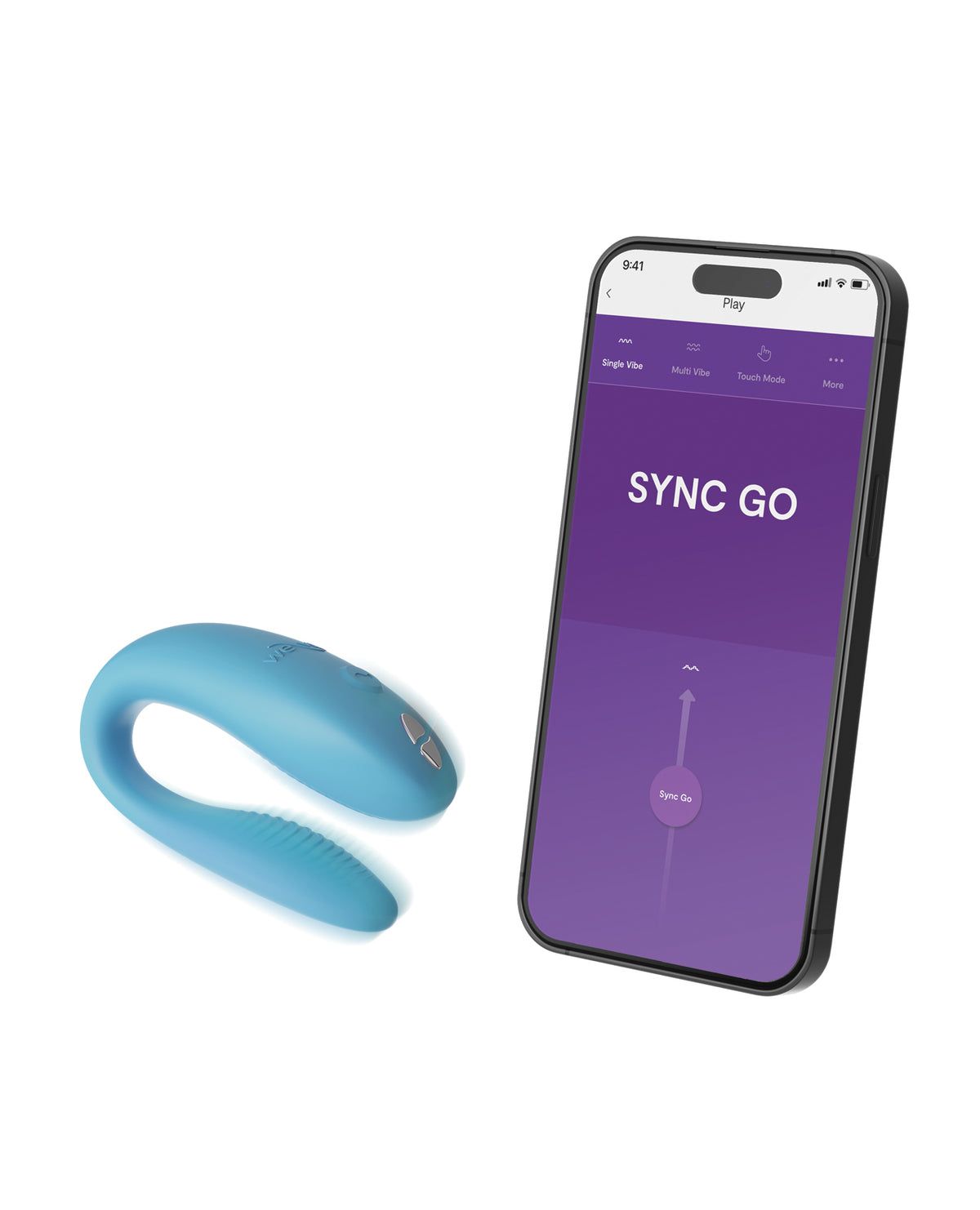 We-Vibe Sync Go Travel Couples Vibrator – Turquoise – view 4