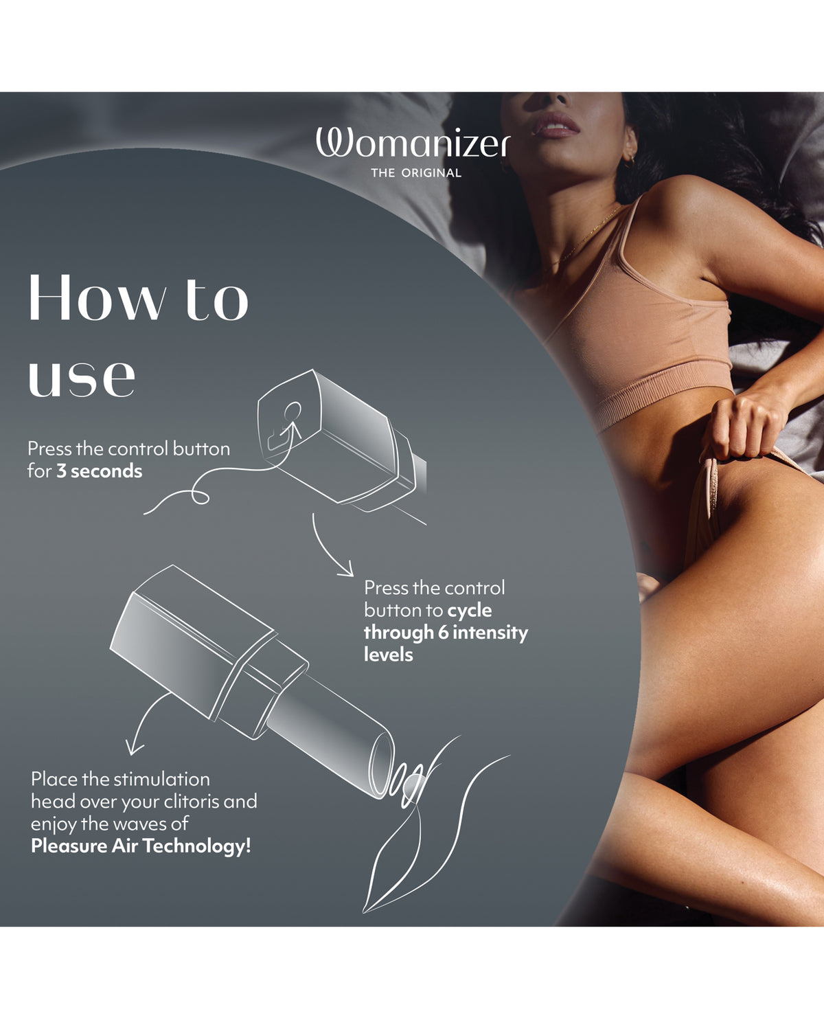 Womanizer Beauty Lipstick Pleasure Air Toy – Black/Gold – view 4