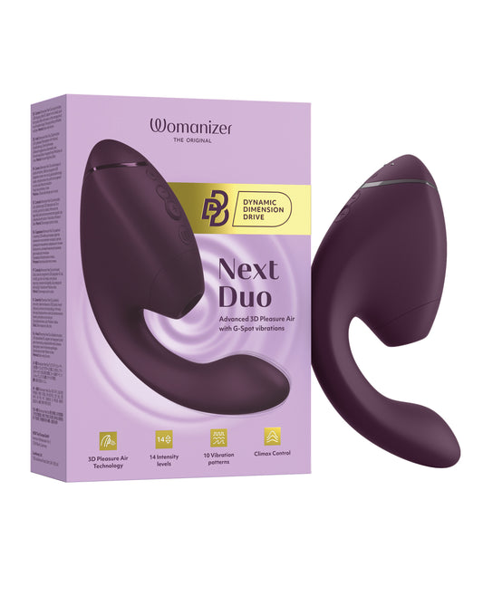 Womanizer Next Duo 3D Pleasure Air Rabbit Vibrator – Dark Purple