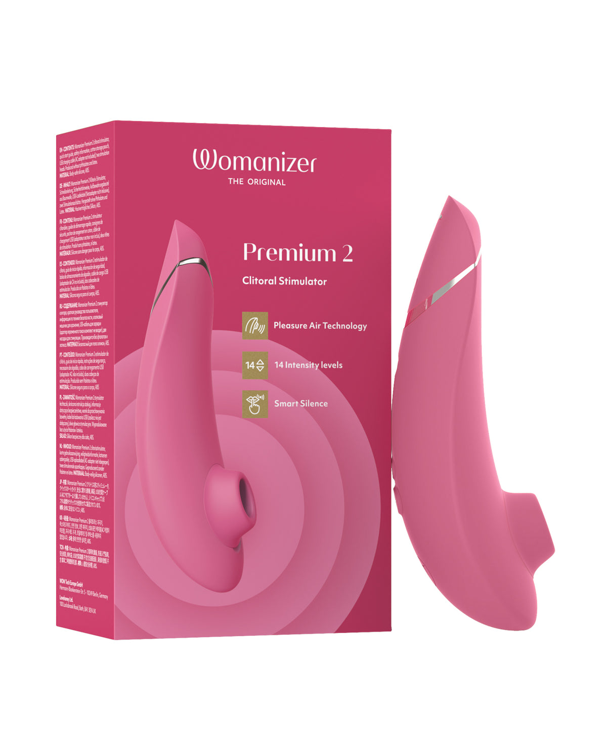 Womanizer Premium 2 Pleasure Air Stimulator – Raspberry