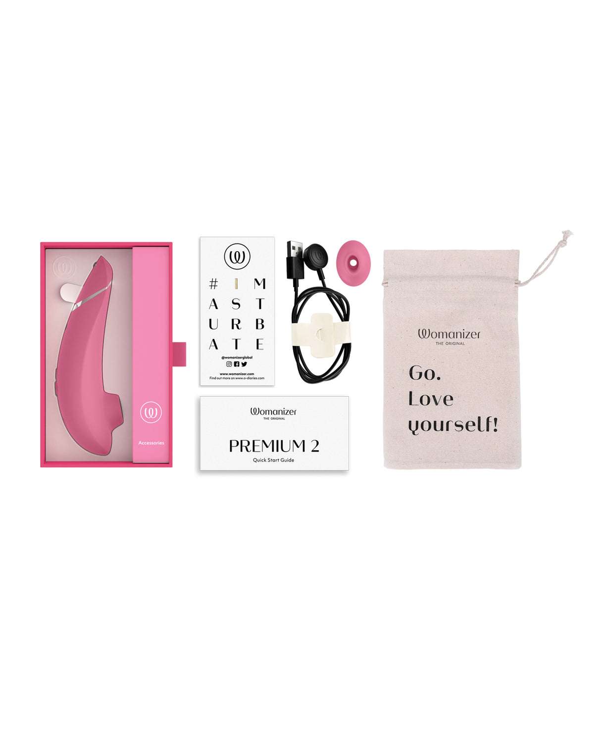 Womanizer Premium 2 Pleasure Air Stimulator – Raspberry – view 5