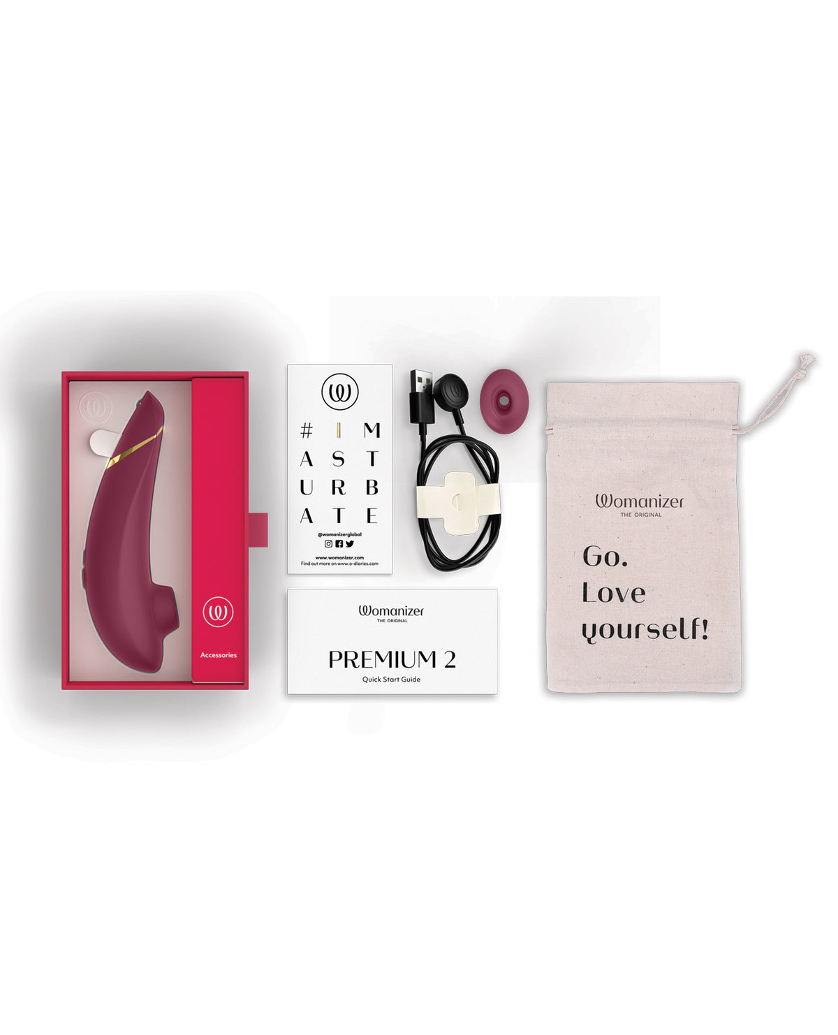 Womanizer Premium 2 Pleasure Air Stimulator – Bordeaux – view 5