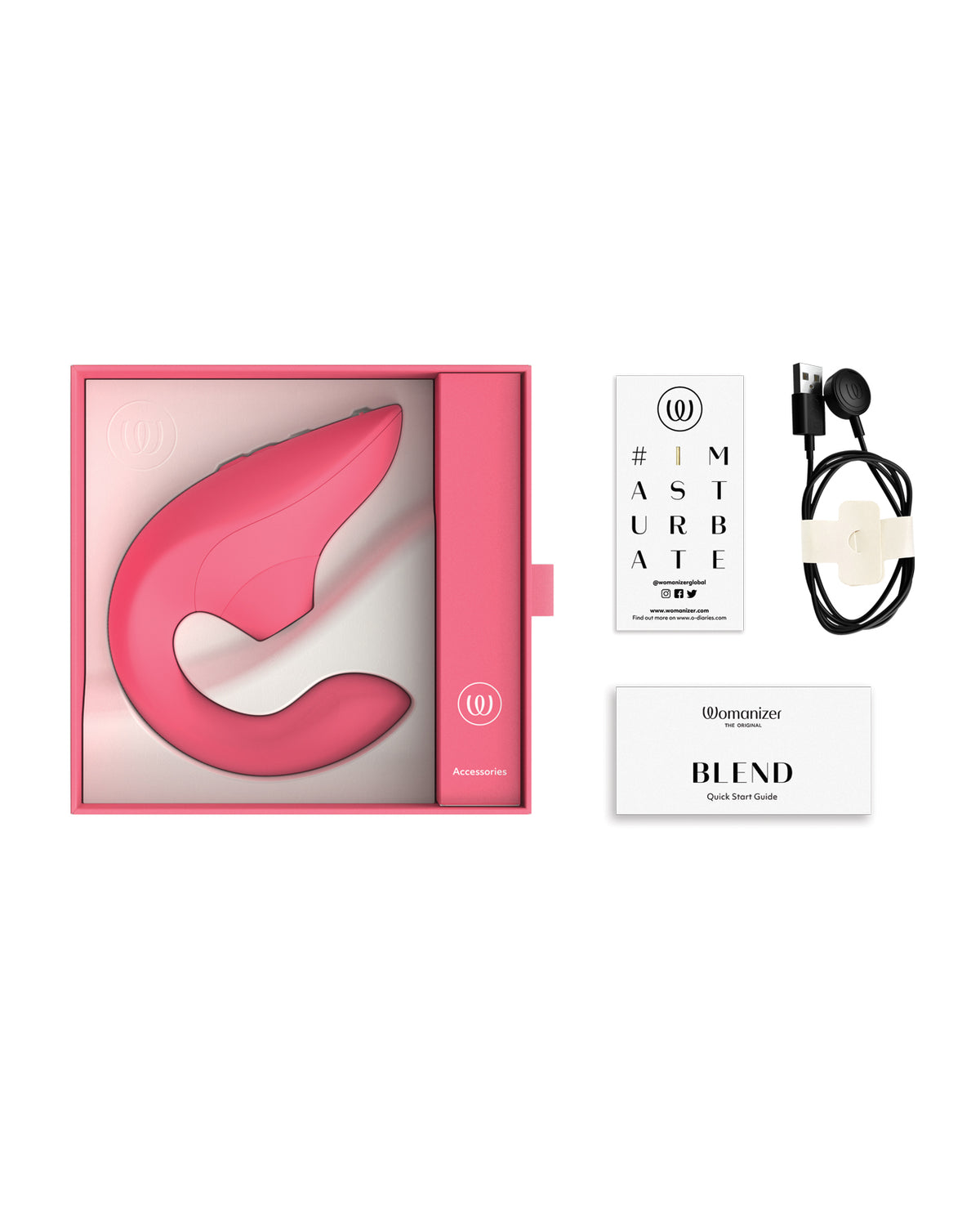 Womanizer Blend Pleasure Air Rabbit Vibrator – Vibrant Rose – view 4