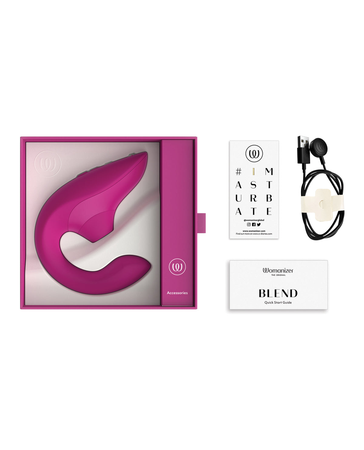 Womanizer Blend Pleasure Air Rabbit Vibrator – Vibrant Pink – view 4
