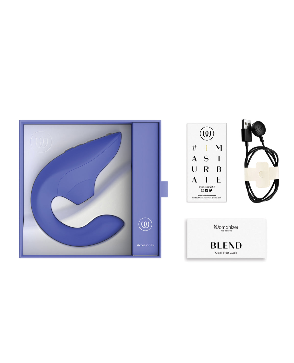 Womanizer Blend Pleasure Air Rabbit Vibrator – Vibrant Blue – view 4