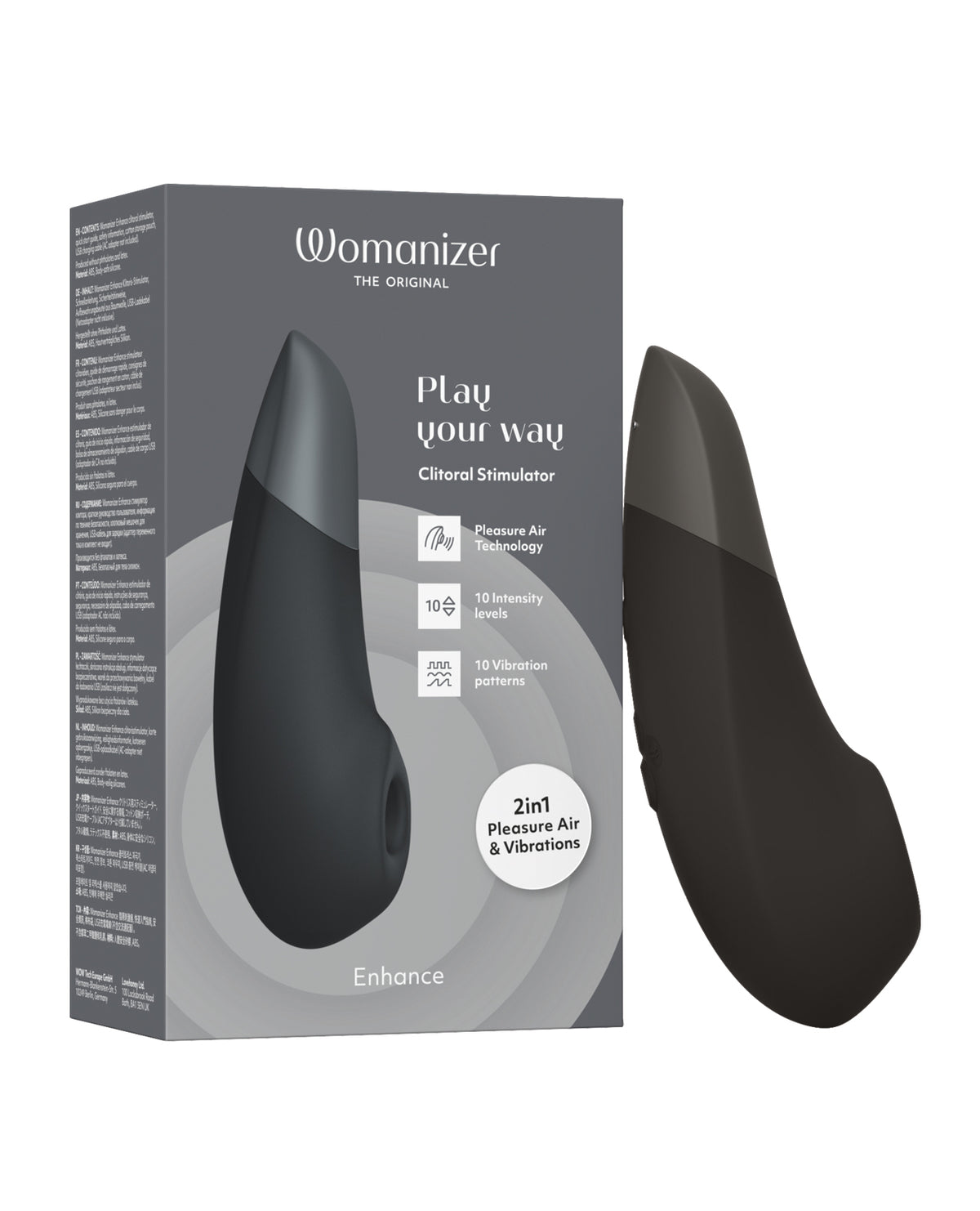 Womanizer Enhance Pleasure Air Clitoral Vibrator – Black