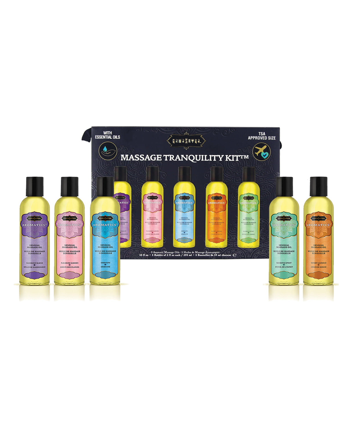 Kama Sutra Massage Tranquility Kit with five massage oils (view 2)