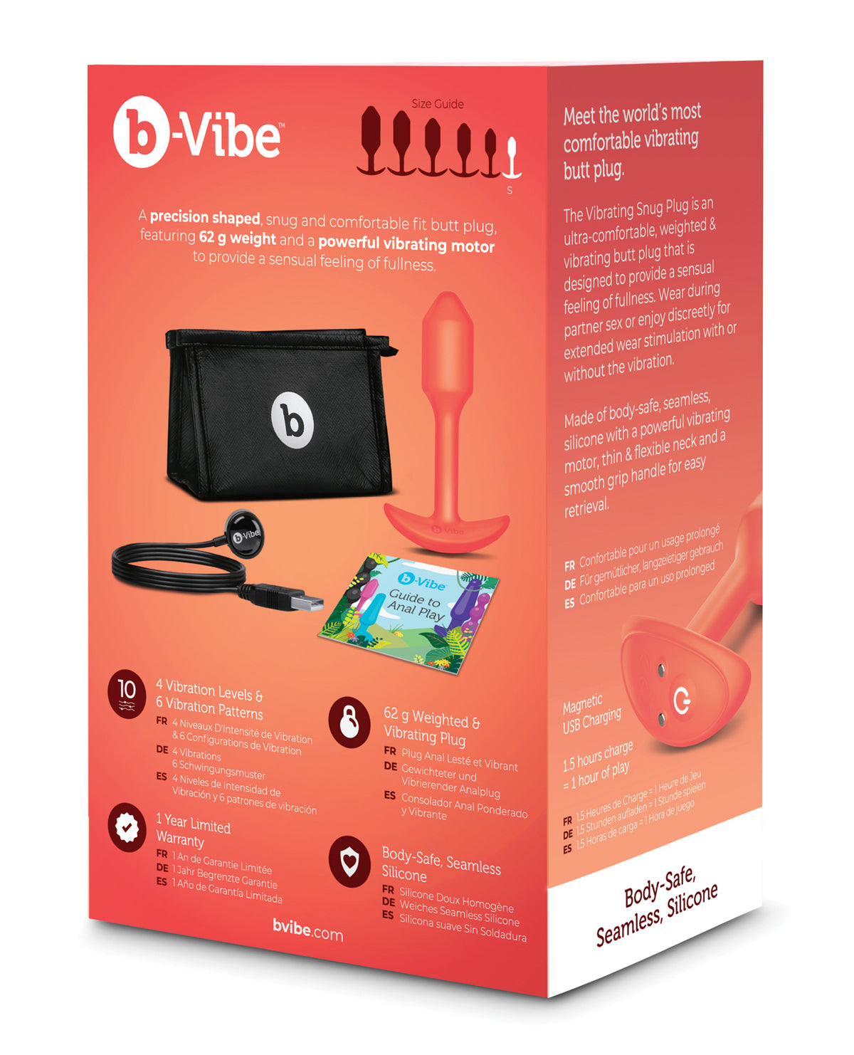 b-Vibe Vibrating Snug Plug small in orange (view 2)