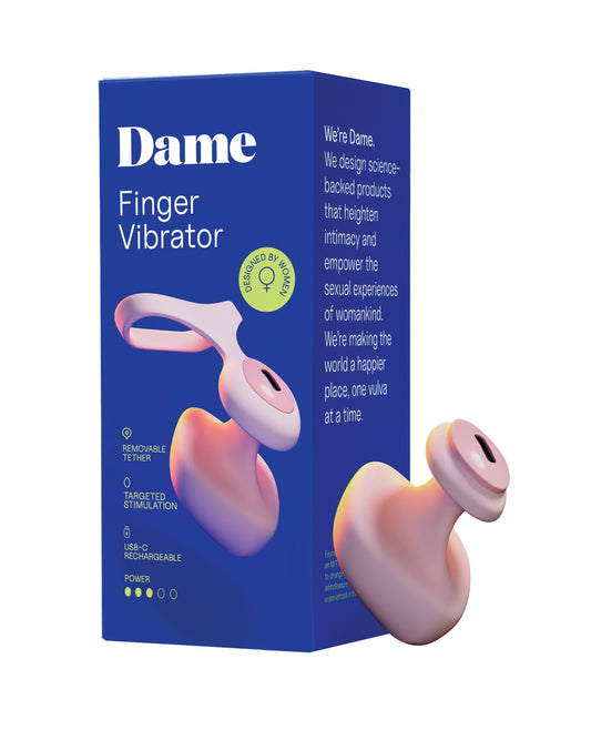 Dame Fin 2.0 finger vibrator in Quartz