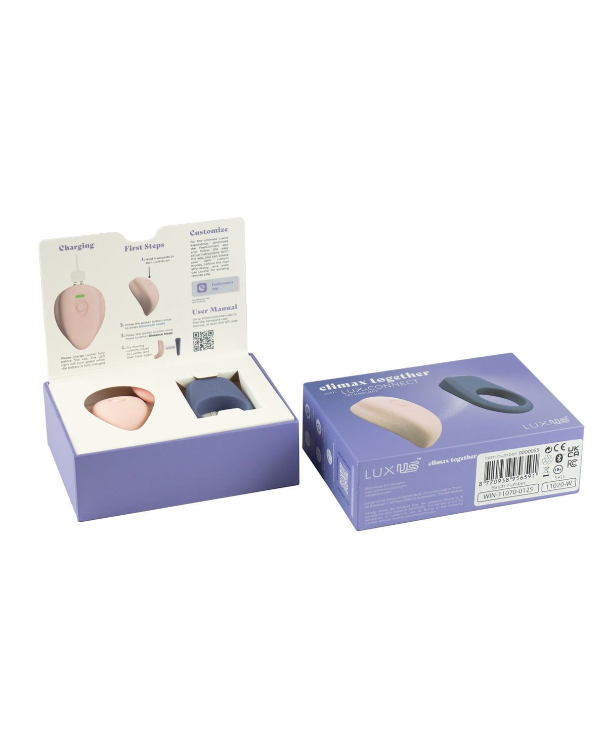 Kiiroo Luxus couples vibrator and ring set in blue (view 5)