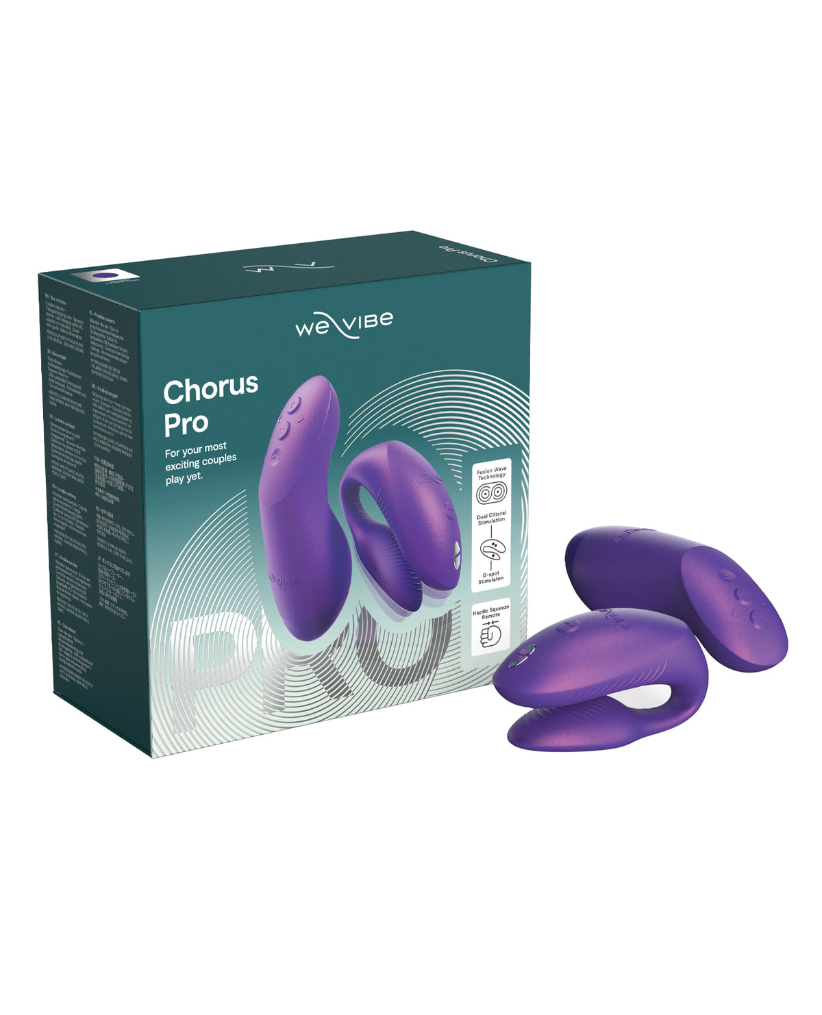 We-Vibe Chorus Pro couples vibrator with Haptic Squeeze Remote – Future Dusk Purple